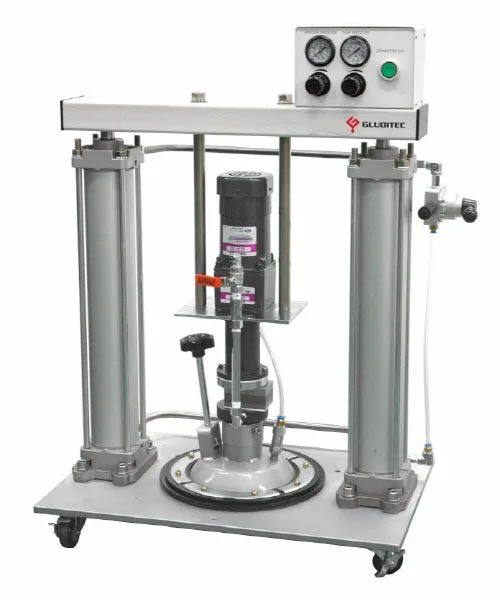 Pressure Pump to input the 5-gal drum material, adhesive