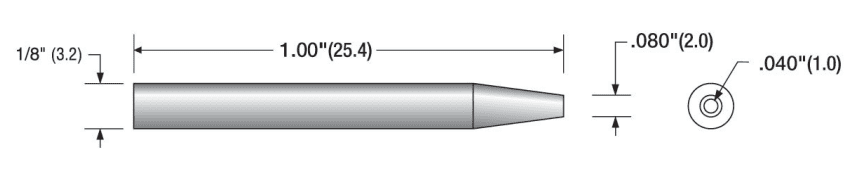 20-0110 Desoldering Tip, 25.4mm L