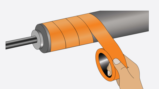 Wrapping a roller in PTFE film