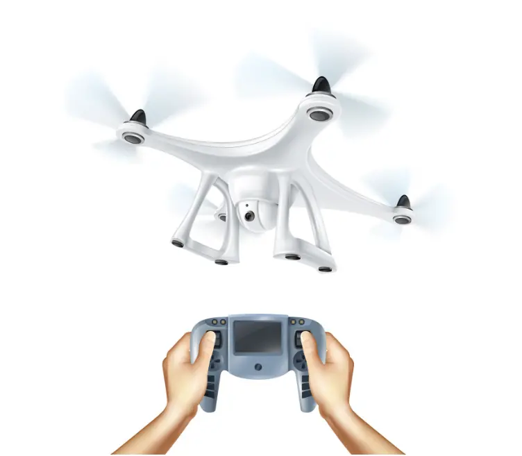 Drone and remote controller assembled with adhesives and silicones