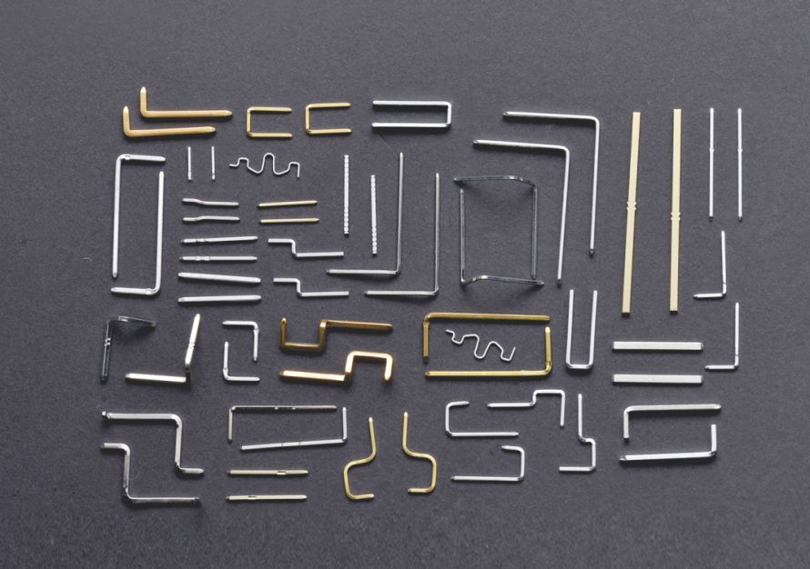 Custom-bent square pins